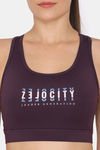 Zelocity Quick Dry Racerback Sports Bra - Plum Perfect — thumbnail 5
